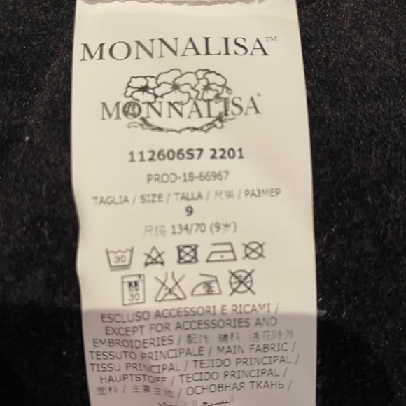 MONNALISA girls cream long sleeve top size 9 - Picture 5 of 5